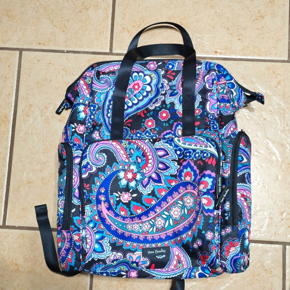 RARE Vera Bradley Paisley Diaper Bag Backpack
